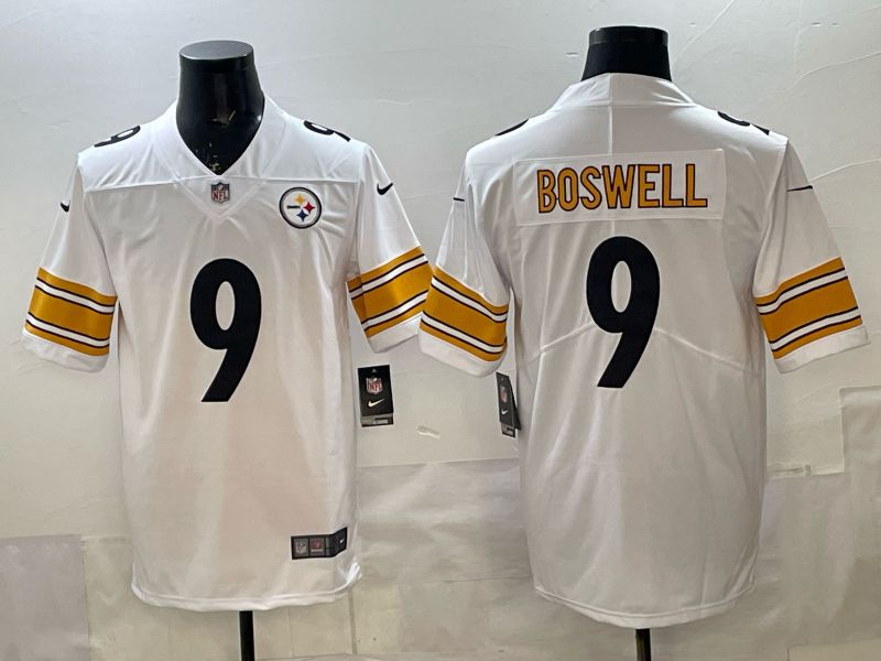 Men Pittsburgh Steelers #9 Boswell White 2025 Nike Limited NFL Jersey style 05